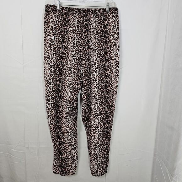 Ellos Womens Large 18 Cheetah Leopard Pull On Pants Woven Rayon Joggers New - Picture 4 of 8